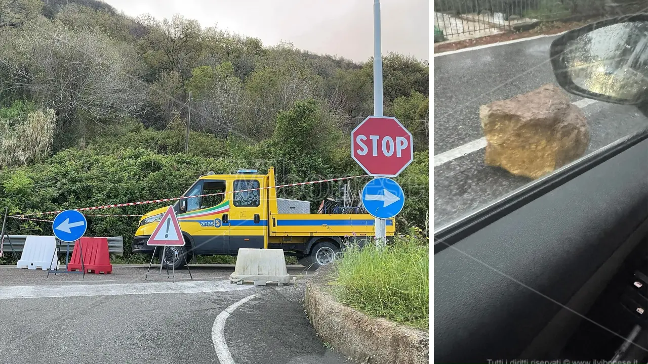 Caduta massi tra Vibo e Longobardi: la Statale 18 resterà chiusa per almeno 15 giorni: intervento costoso (500mila euro) e complesso