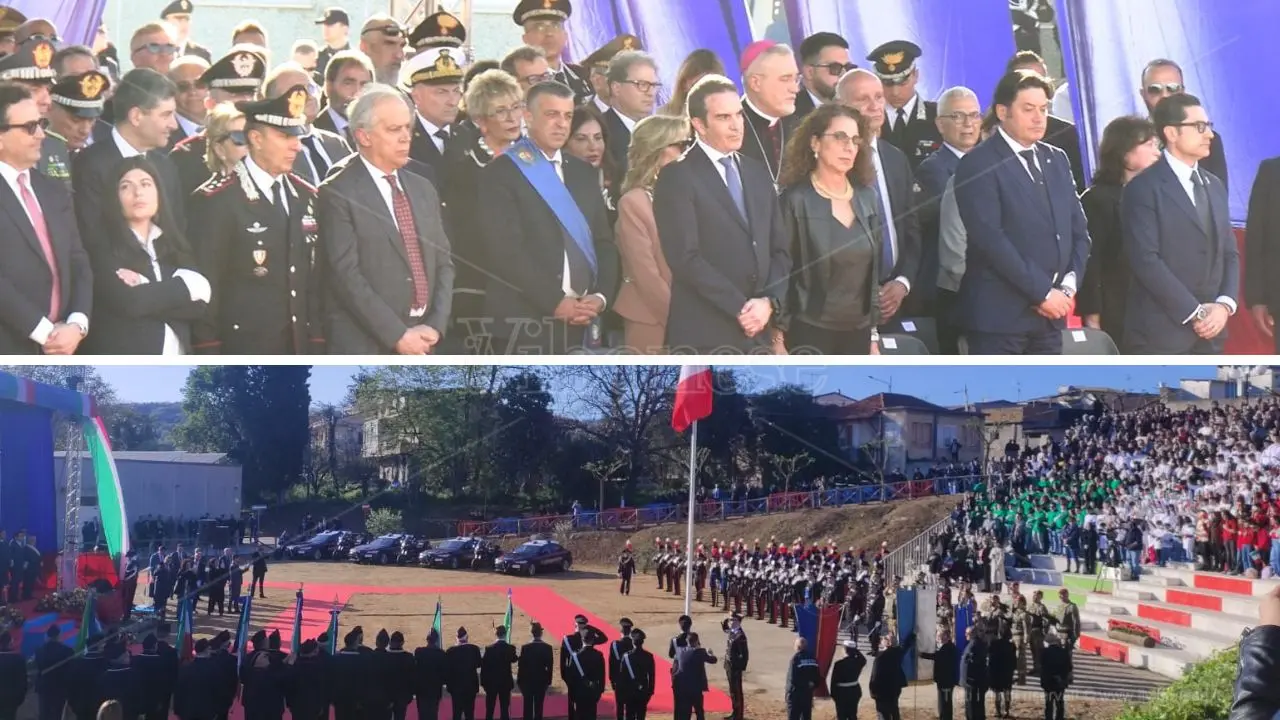 Occhiuto a Limbadi per l'inaugurazione della caserma: «Ciò che costruisce la 'ndrangheta lo Stato lo mette a disposizione dei calabresi»