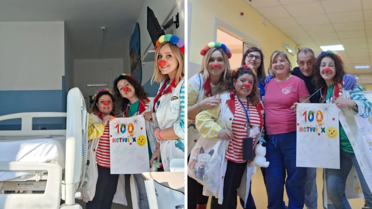 Cento volte in corsia per far sorridere bimbi e anziani, i clown di Vip Vibo celebrano lo storico traguardo: «Ogni giornata è unica»