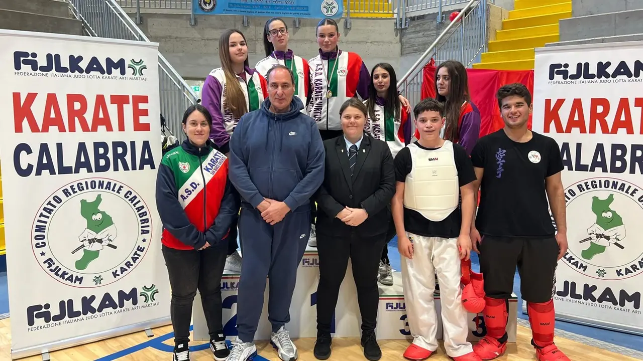 Karate, la Polisportiva Virtus Vibo seconda ai Campionati regionali: 5 atleti si qualificano per la competizione nazionale a Roma