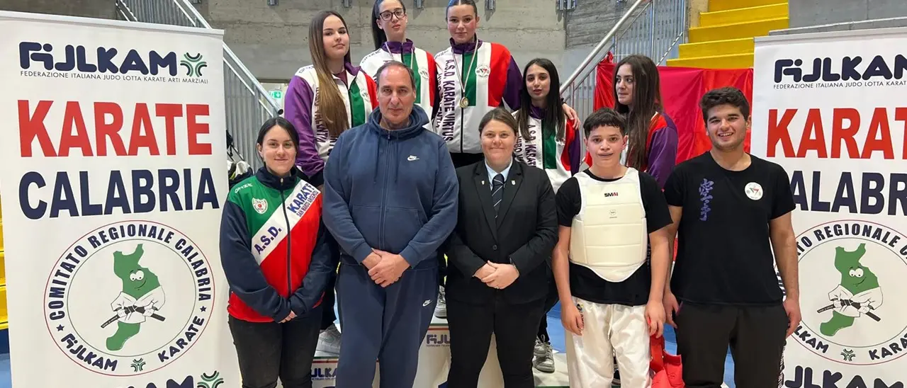 Karate, la Polisportiva Virtus Vibo seconda ai Campionati regionali: 5 atleti si qualificano per la competizione nazionale a Roma