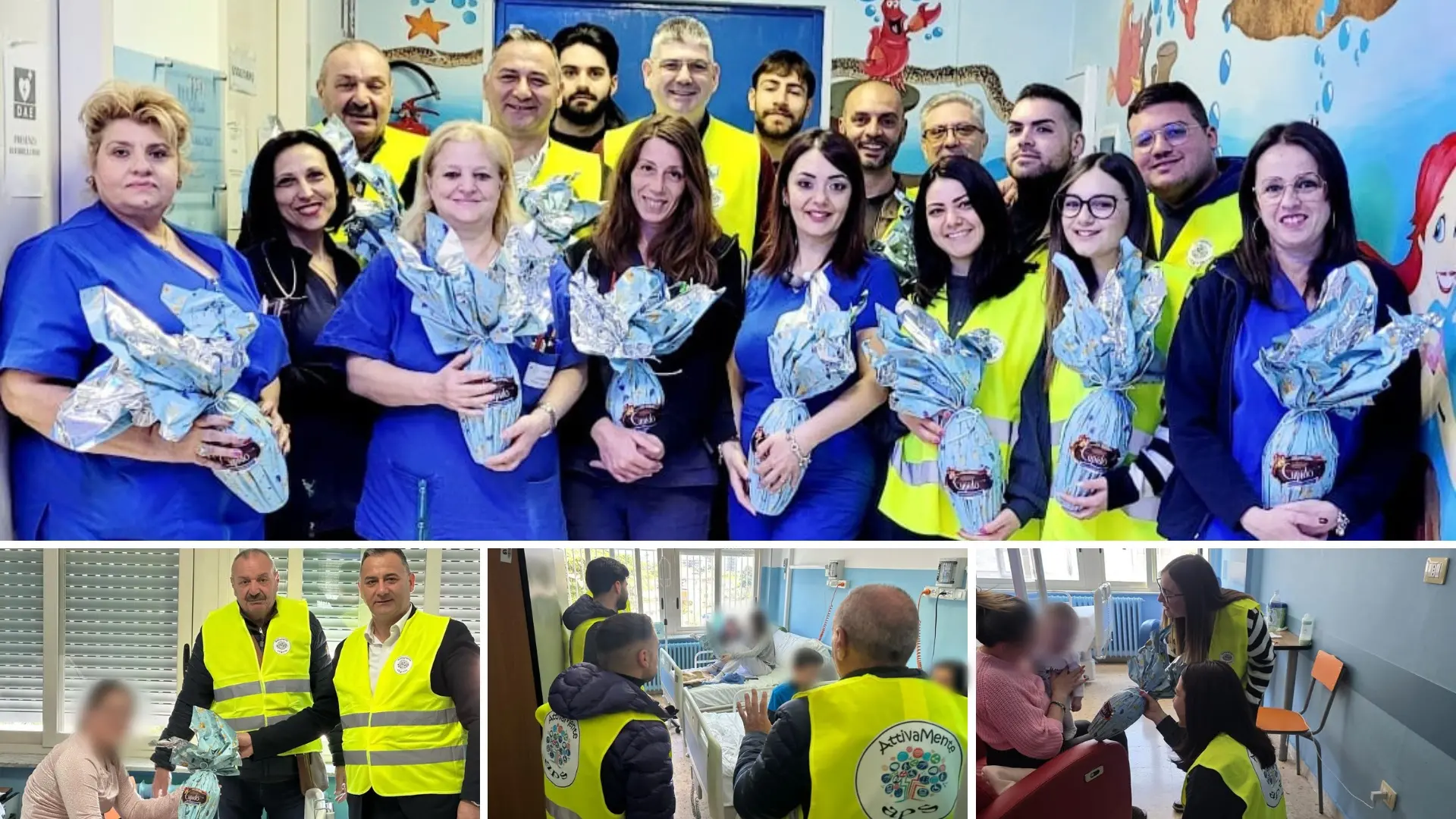 Uova di Pasqua e sorrisi per i bimbi della Pediatria di Vibo: il gesto d'amore dell'associazione AttivaMente