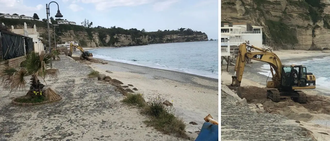 Tropea, partiti stamane i lavori di ripristino del lungomare Sorrentino sgretolatosi (ancora) durante le mareggiate invernali