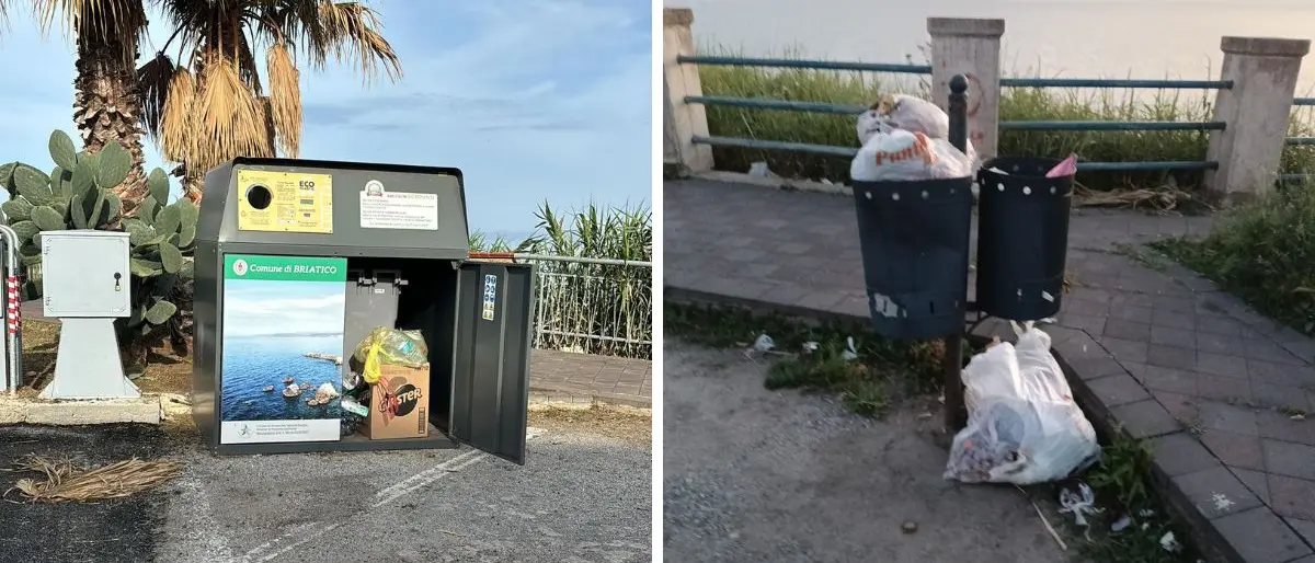 «Piazze di Briatico stuprate da chi abbandona i rifiuti», il sindaco chiede ai cittadini di segnalare gli incivili