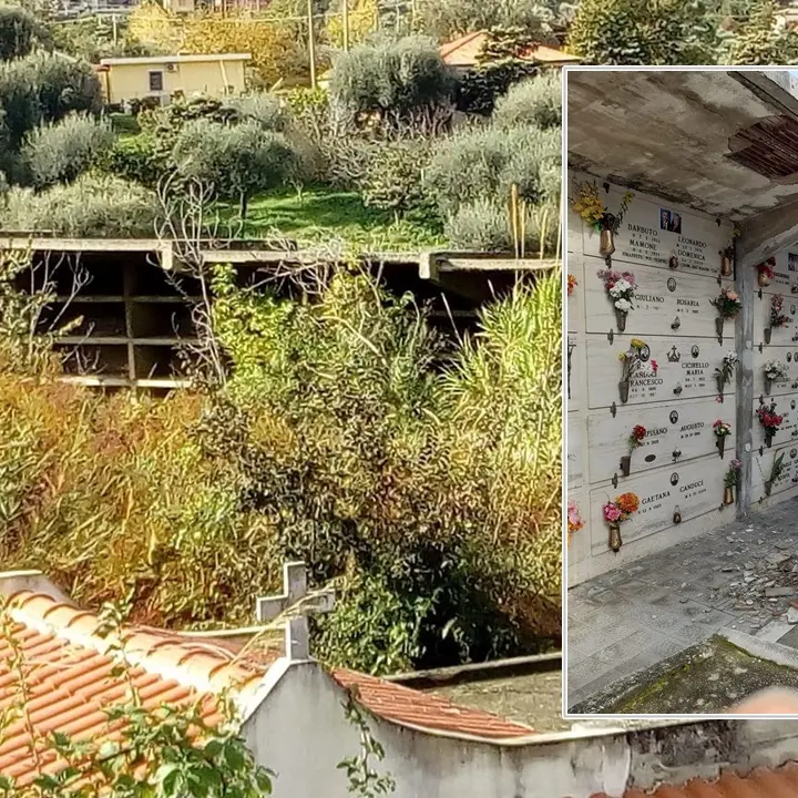 Cimitero di Bivona, il degrado incalza: erbacce, cornicioni che crollano e opere edili mai finite