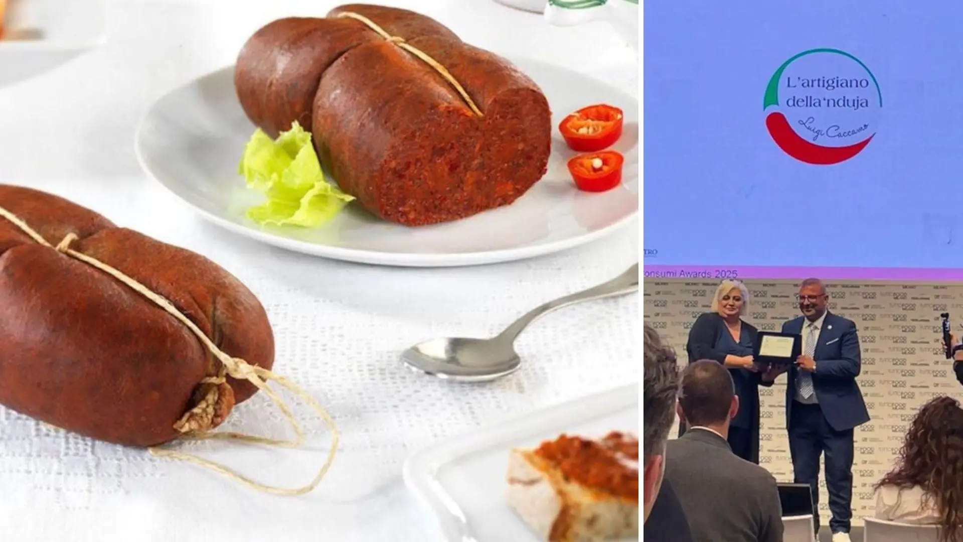 Tuttofood, la ‘nduja di Luigi Caccamo trionfa a Milano. All’eccellenza made in Spilinga il premio speciale degli Award Alimentando