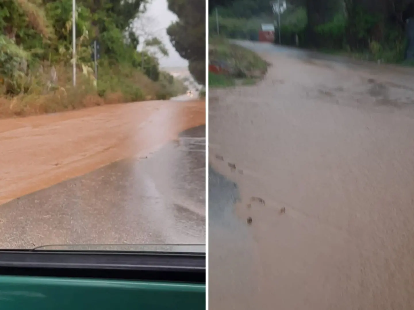 Maltempo, un fiume di fango nella strada che va al porto di Tropea: «Evitate di percorrerla»
