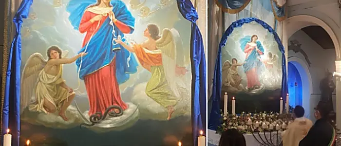 Favelloni, la comunità accoglie la tela della Madonna che scioglie i nodi