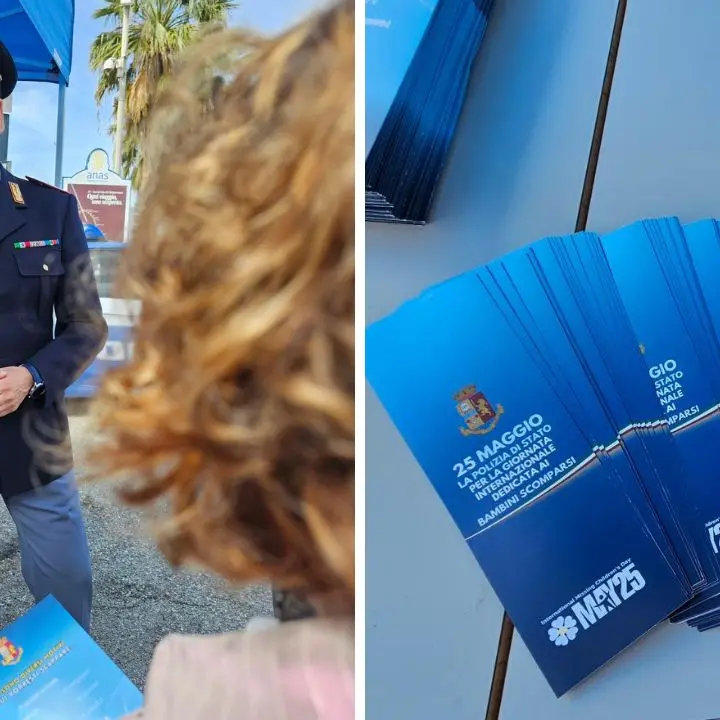 Giornata dei bambini scomparsi, la campagna della Polizia: un presidio nell'area di servizio Pizzo Est dell'A2 per sensibilizzare e prevenire