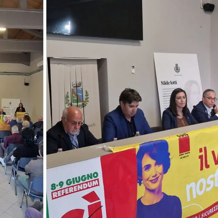 Referendum su lavoro e cittadinanza, attivisti e sindacati a Jonadi per spiegare le ragioni del Sì nella consultazione dell'8 e 9 giugno