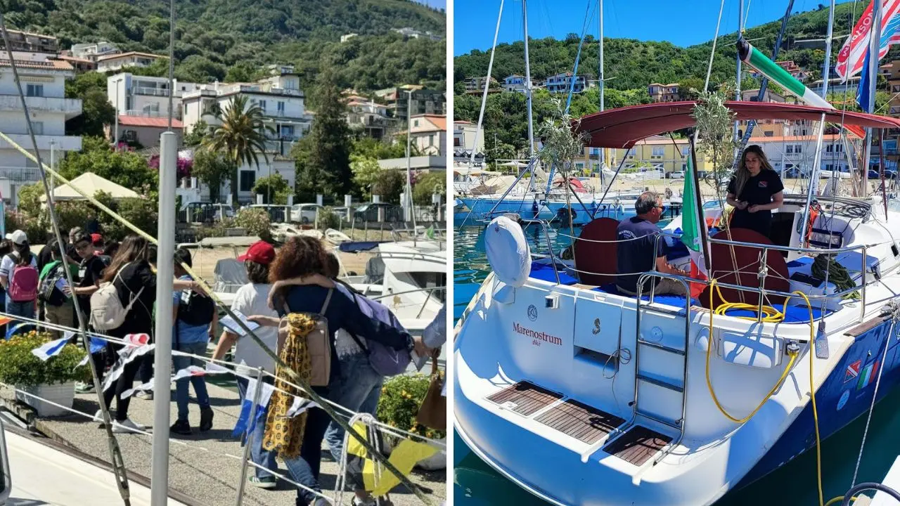 Vibo Marina, Dike fa tappa al porto: oltre 50 studenti visitano la motovela della legalità confiscata agli scafisti
