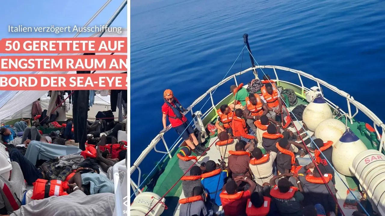 Sbarco migranti, la protesta dalla Ong Sea-Eye 5: «Non dovevamo approdare a Vibo Marina, per 4 volte abbiamo chiesto un porto più vicino»