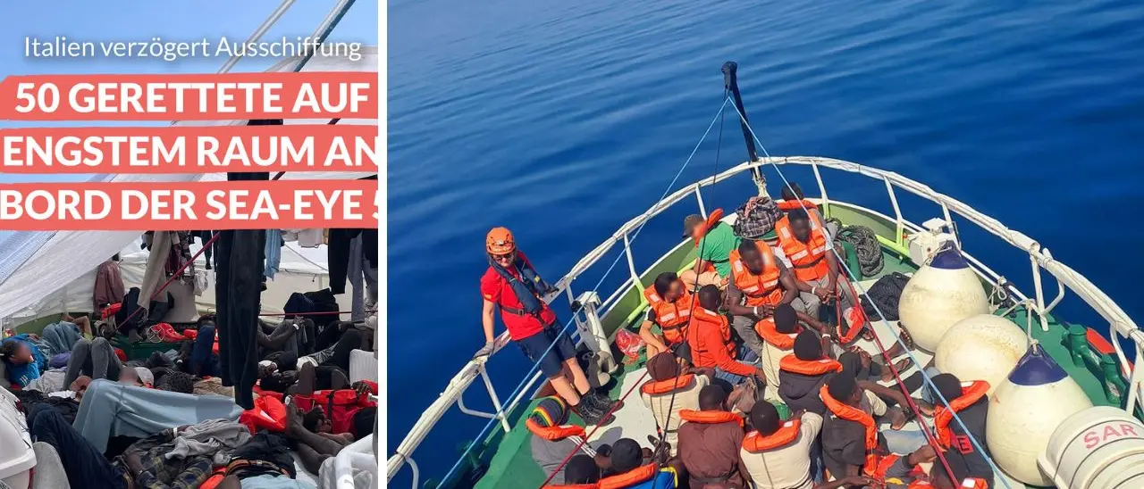 Sbarco migranti, la protesta dalla Ong Sea-Eye 5: «Non dovevamo approdare a Vibo Marina, per 4 volte abbiamo chiesto un porto più vicino»