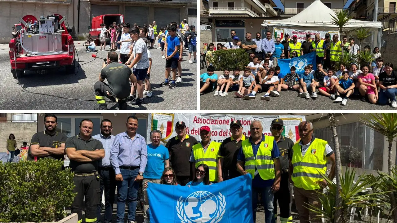 A San Calogero arriva Pompieropoli: per i bambini giochi e tanti insegnamenti grazie a vigili del fuoco e Unicef