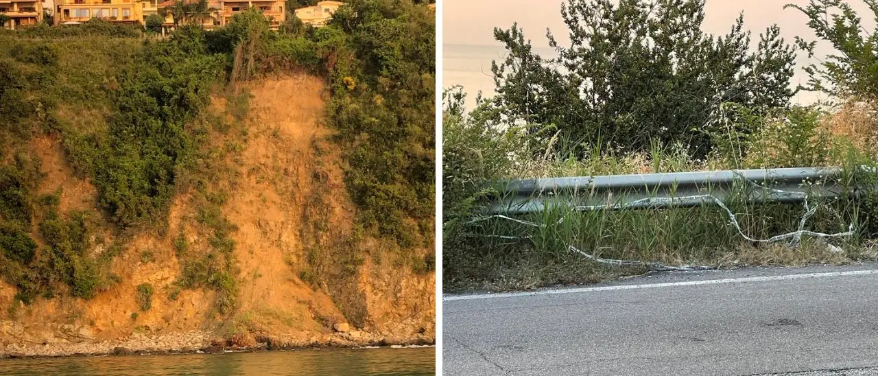 Vibo Marina, frana il costone di Timpa Janca. E sul crinale passa la strada che conduce a Pizzo