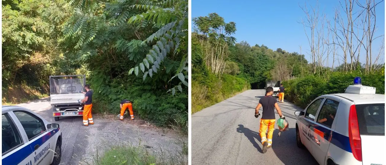 Soriano, pulita dai rifiuti la Sp 73. Il sindaco De Nardo: «Sanzioni per chi abbandona spazzatura per strada»