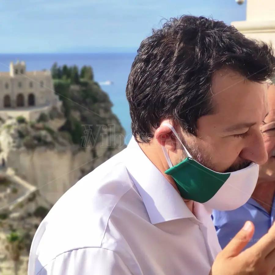 Matteo Salvini a Tropea, dagli incendi alla sanità in Calabria - Video