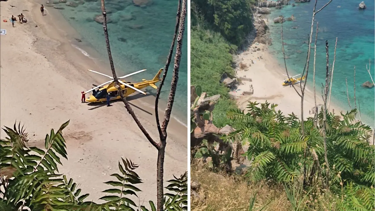 Parghelia, turista colpita alla testa da un sasso mentre è in spiaggia: «È stato un ragazzino». Interviene l’elisoccorso