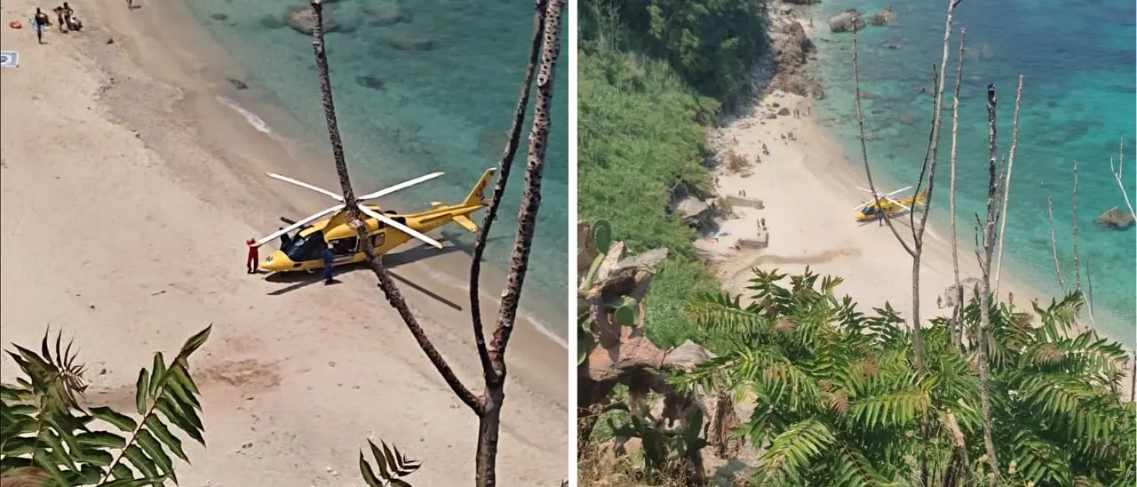 Parghelia, turista colpita alla testa da un sasso mentre è in spiaggia: «È stato un ragazzino». Interviene l’elisoccorso