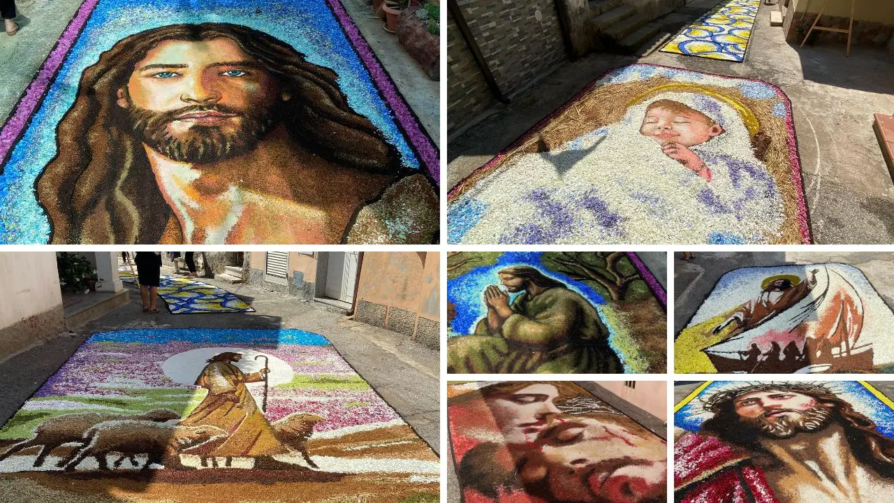 La magia di Potenzoni torna a stupire, ecco l’Infiorata: un museo a cielo aperto tra petali, fede e arte - FOTO