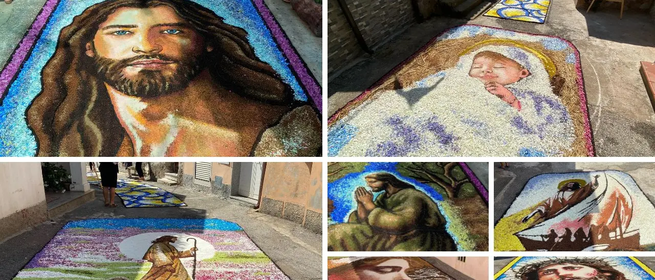 La magia di Potenzoni torna a stupire, ecco l’Infiorata: un museo a cielo aperto tra petali, fede e arte - FOTO