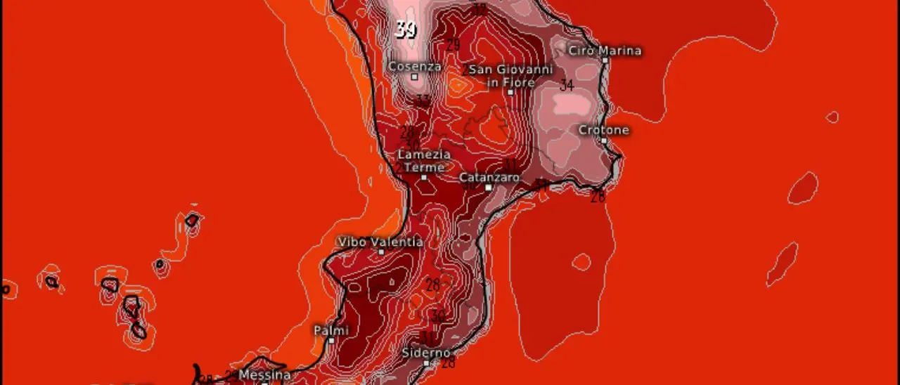 Tregua dal caldo in Calabria solo per oggi, sarà un weekend di fuoco nel Vibonese con temperature fino a 44 gradi