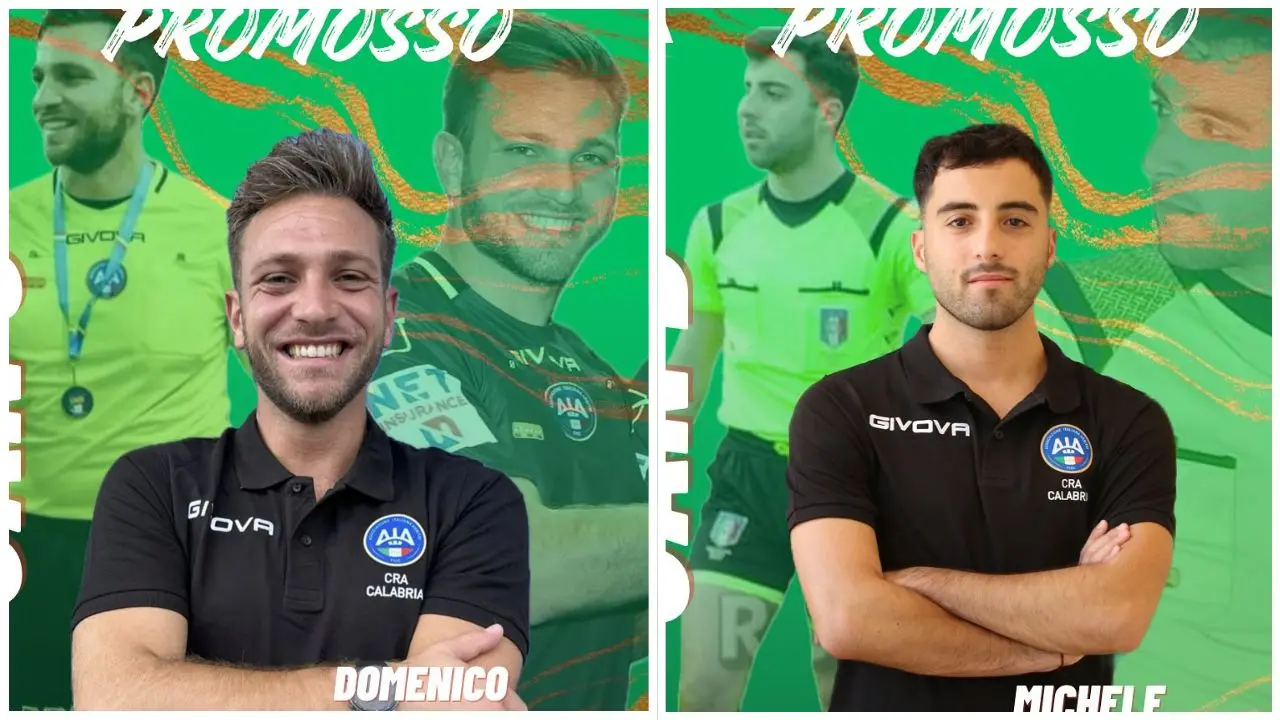 Sezione Aia di Vibo, due arbitri promossi nell'organigramma nazionale: nuovo incarico per Michele Larosa e Domenico Massaria