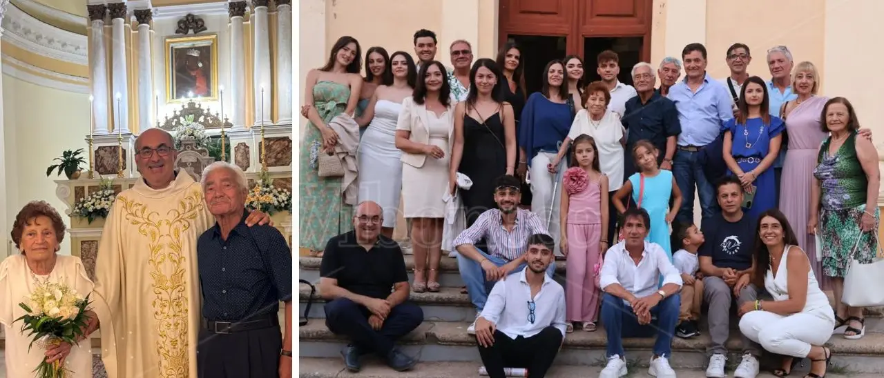 Sessant'anni d'amore: Domenico e Maria rinnovano le promesse a Ricadi e passano il testimone al nipote prossimo alle nozze