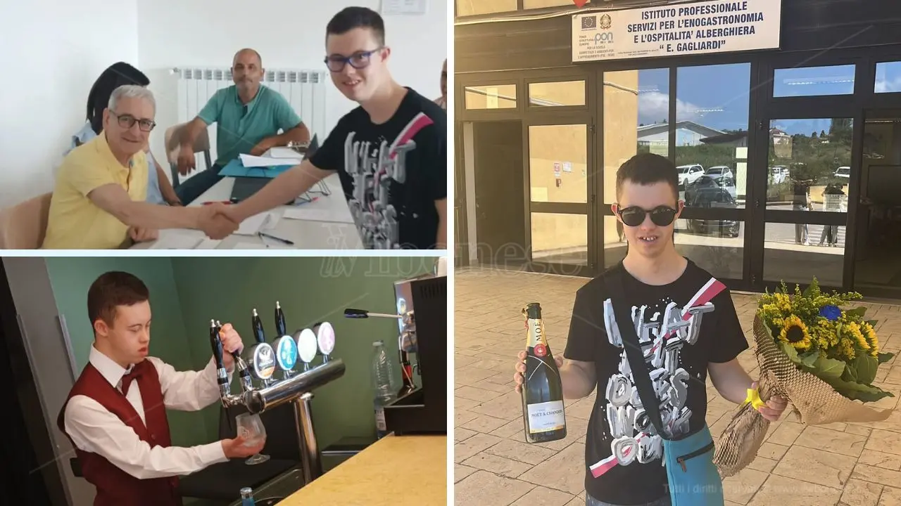Lorenzo, la sindrome di Down e tante passioni. La sua maturità all'Alberghiero di Vibo: «Molto più di un titolo, mai fermarsi all'etichetta»