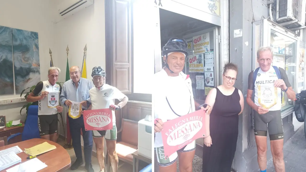 Dalla Sicilia alla Lombardia per celebrare l'Italia: l'avventura in bici di Dino e Leonardo passa per Tropea, Pizzo e Vibo