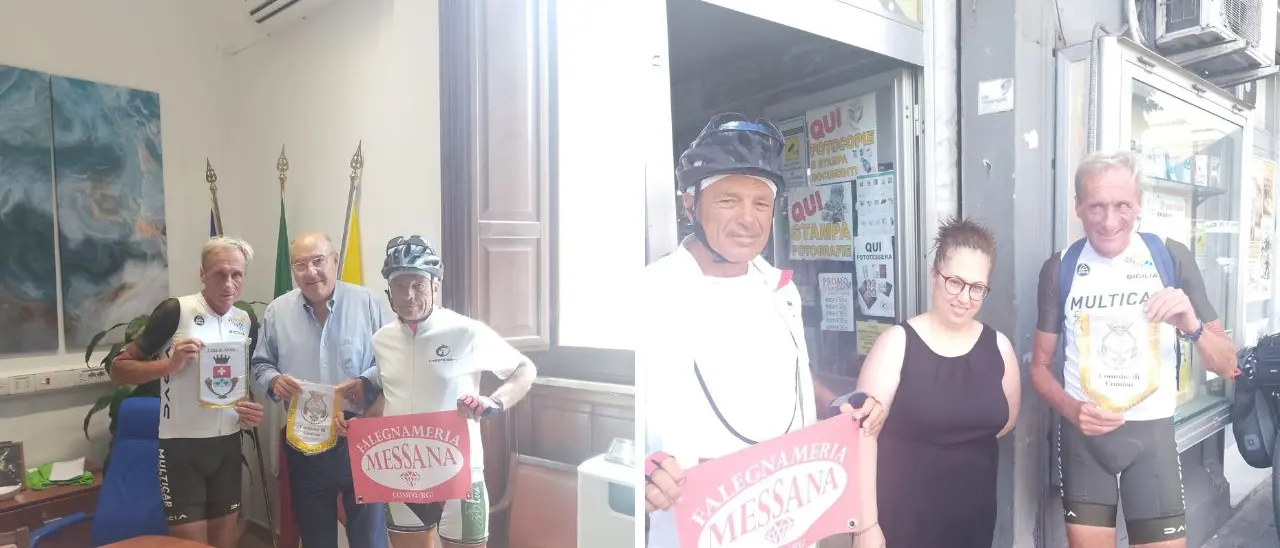 Dalla Sicilia alla Lombardia per celebrare l'Italia: l'avventura in bici di Dino e Leonardo passa per Tropea, Pizzo e Vibo
