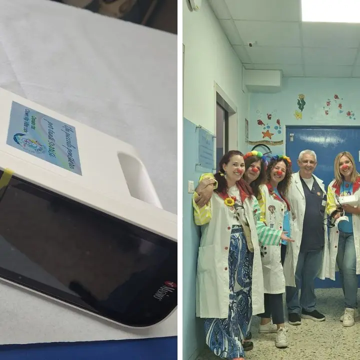 Dono speciale per i piccoli pazienti dello Jazzolino, l’associazione di clownterapia Vibo Vip consegna un macchinario multifunzione