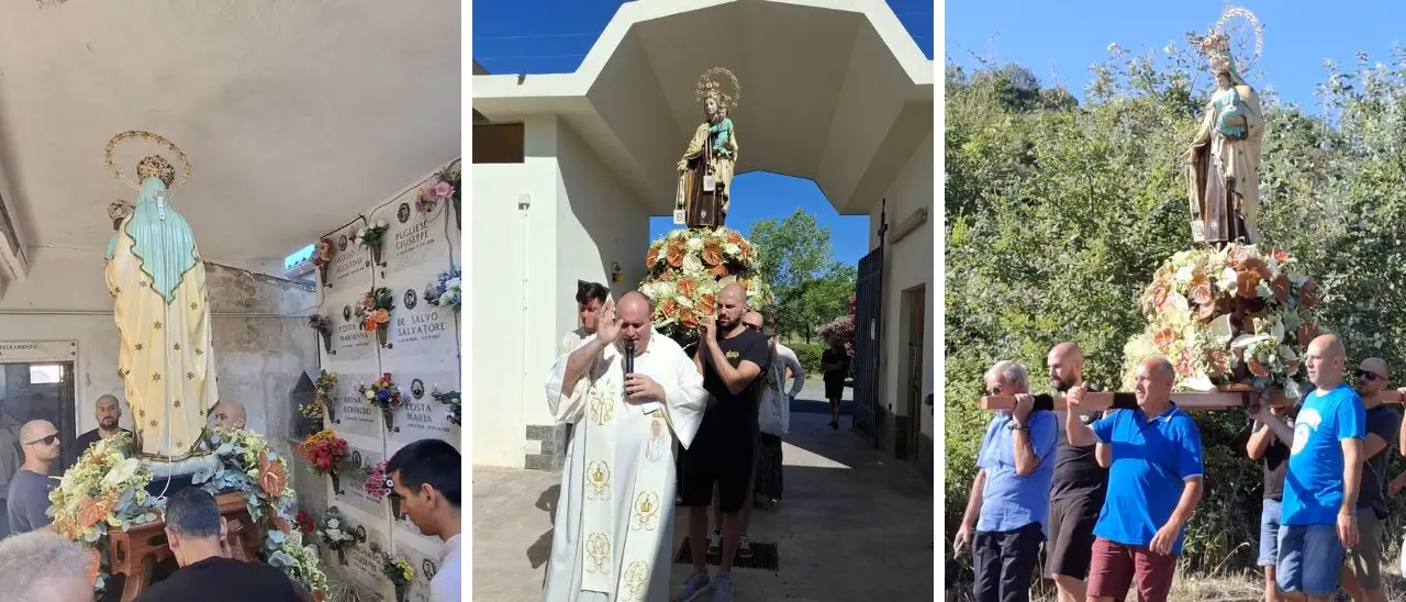 La Madonna del Carmelo di Caria entra per la prima volta nel Cimitero comunale: un gesto storico di fede e amore verso chi non c'è più