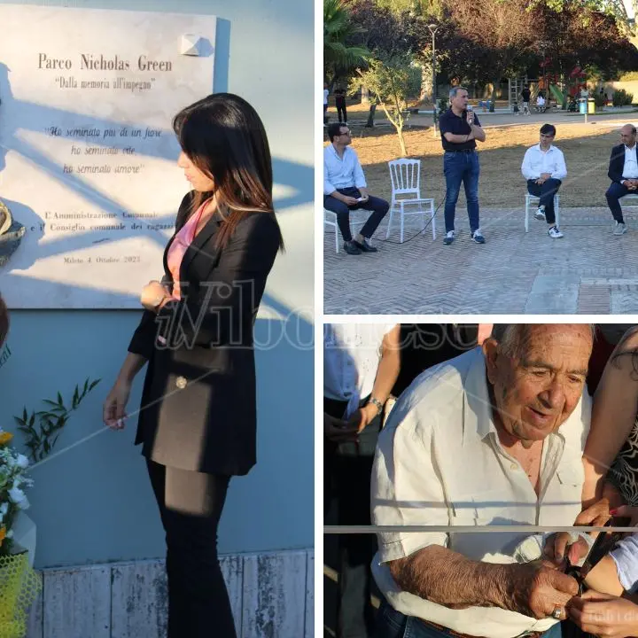 A Mileto riaperto il parco intitolato al piccolo Nicholas Green, il sindaco Giordano: «Invieremo le immagini ai suoi genitori, ne saranno felici»