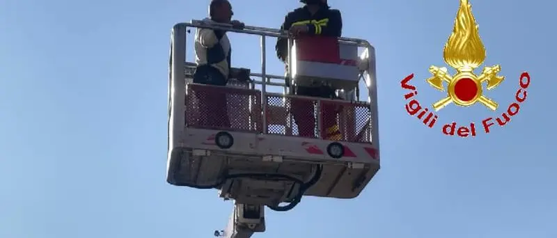 Salvato dai vigili del fuoco sul tetto di casa a Maierato