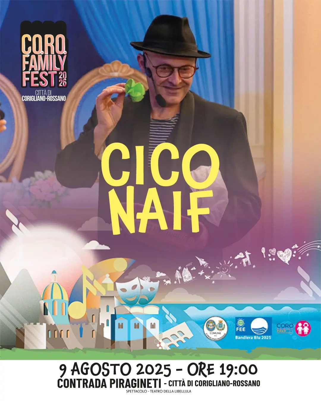 Spettacolo per famiglie,\u00A0a Piragineti arriva “Cico Naif”\n