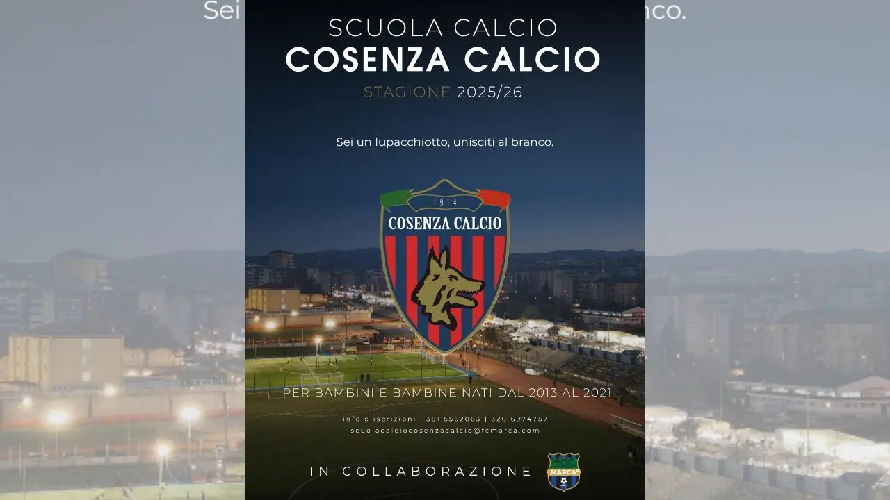 Cosenza calcio, importante accordo il Marca Fc: nasce la scuola calcio rossoblù\n