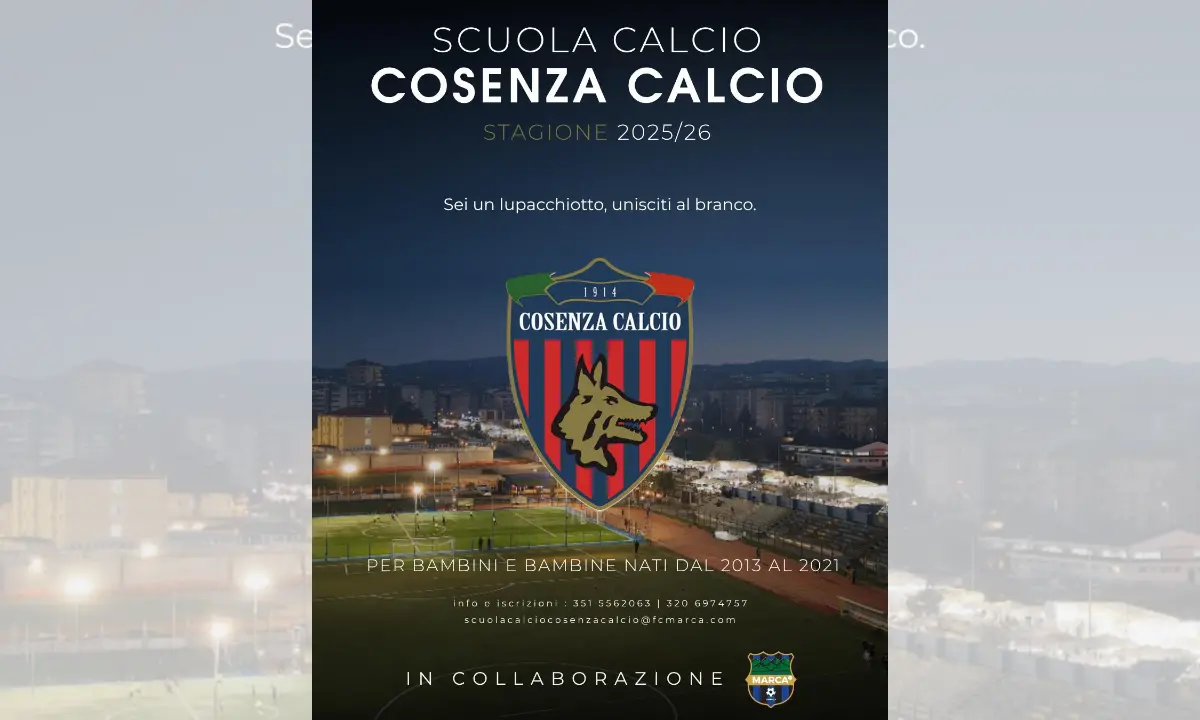 Cosenza, nasce la prima scuola calcio: ufficiale l'accordo con il Marca