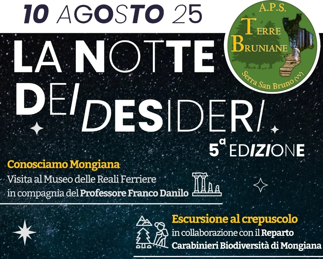 Dalle escursioni al tramonto alle degustazioni: la Notte dei desideri di Terre bruniane approda a Mongiana\n