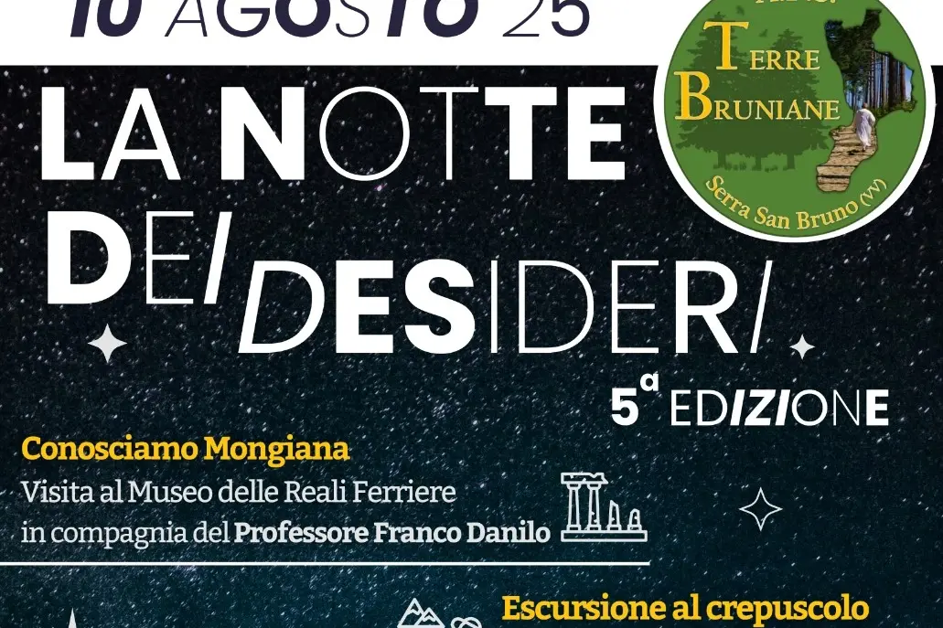 Dalle escursioni al tramonto alle degustazioni: la Notte dei desideri di Terre bruniane approda a Mongiana\n