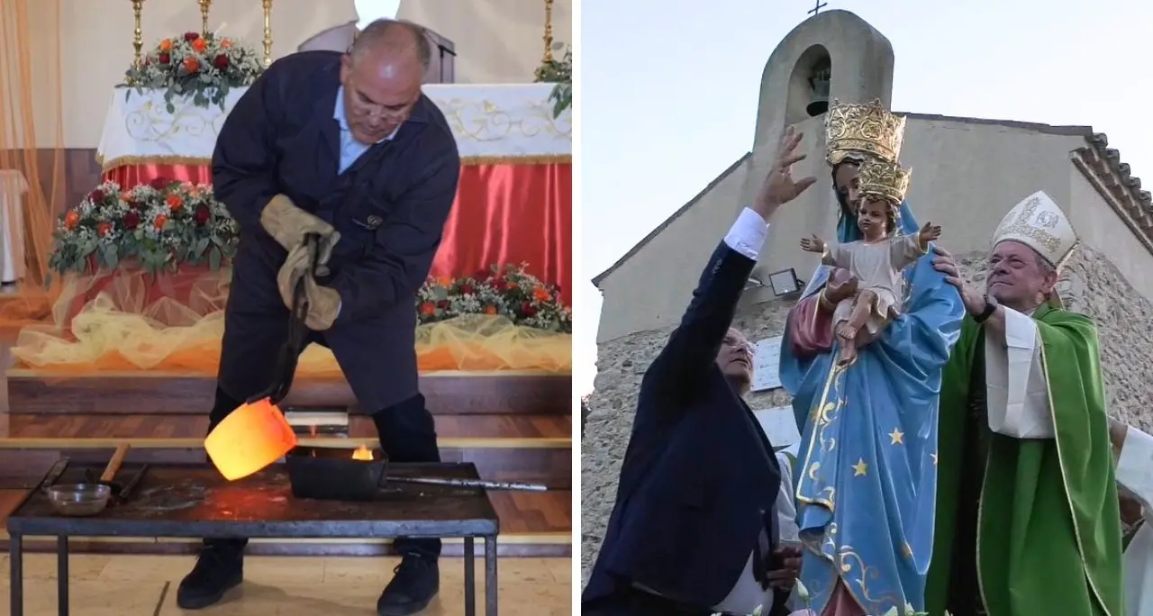 L’orafo calabrese Affidato realizza le corone per la Madonna di Grotteria, l’incoronazione con il vescovo Oliva