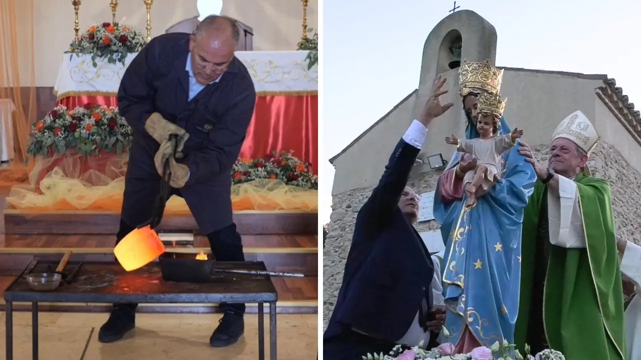 L’orafo calabrese Affidato realizza le corone per la Madonna di Grotteria, l’incoronazione con il vescovo Oliva