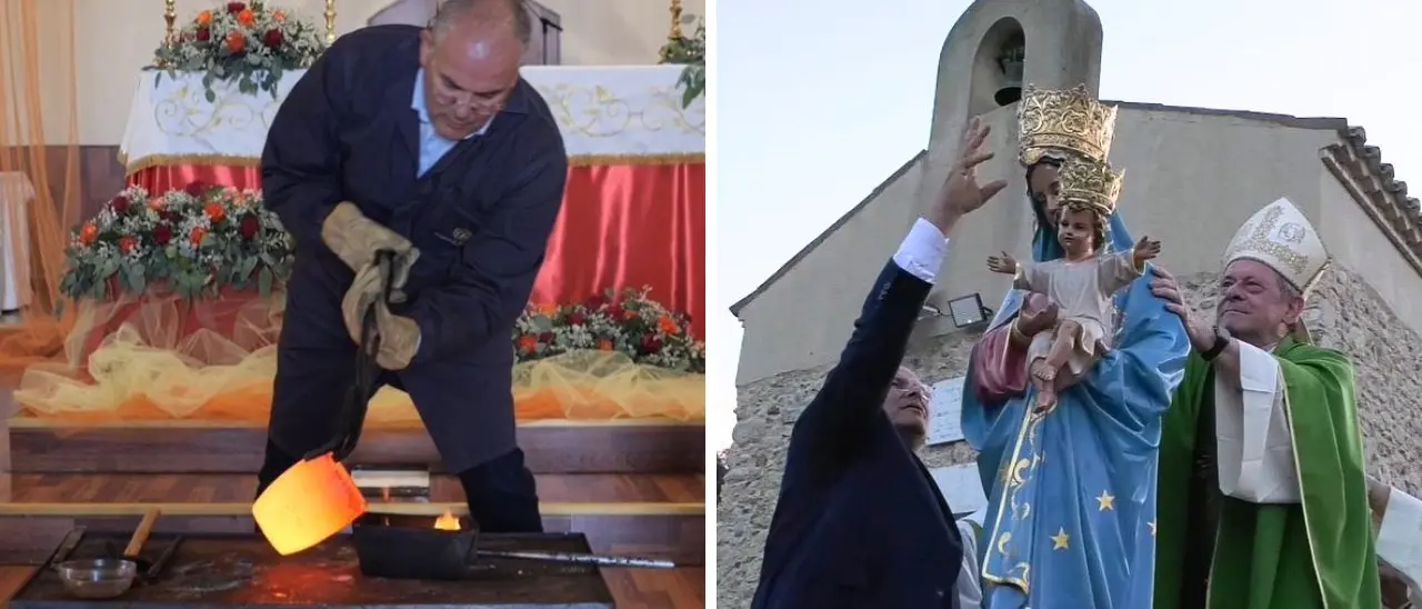 L’orafo calabrese Affidato realizza le corone per la Madonna di Grotteria, l’incoronazione con il vescovo Oliva