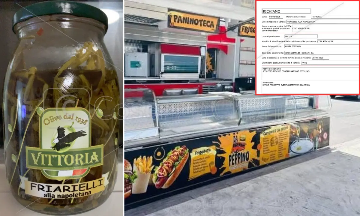 Botulino, ecco i due marchi di friarielli ritirati in via precauzionale.\u00A0Ma le indagini puntano sul food truck di Diamante