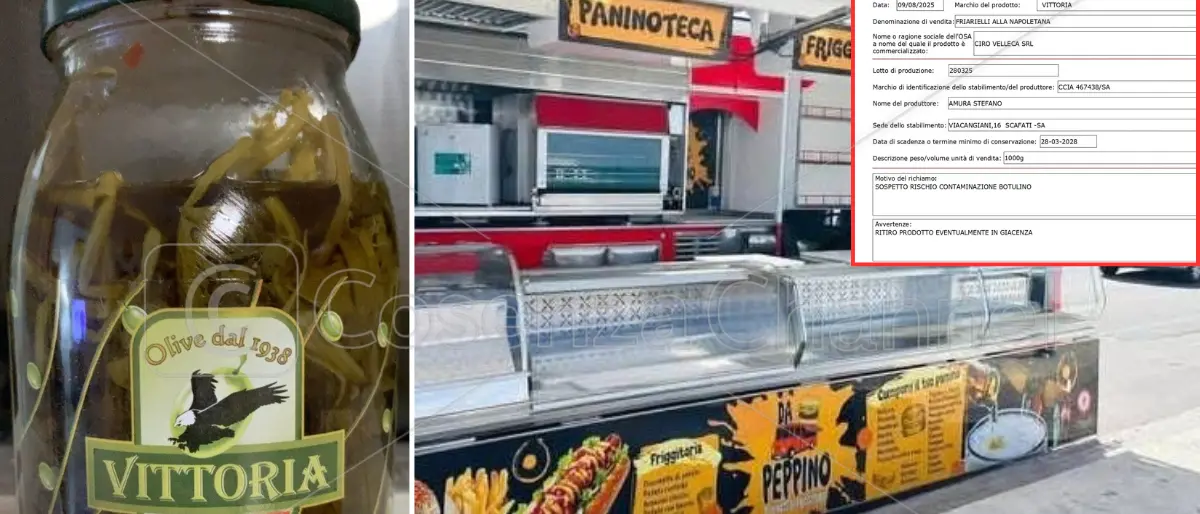 Botulino, ecco i due marchi di friarielli ritirati in via precauzionale.\u00A0Ma le indagini puntano sul food truck di Diamante