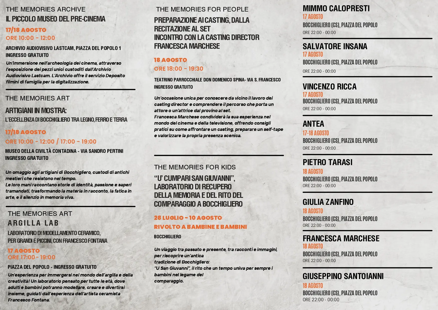 Cinema e memoria,\u00A0a Bocchigliero torna The Memories Film Fest\n
