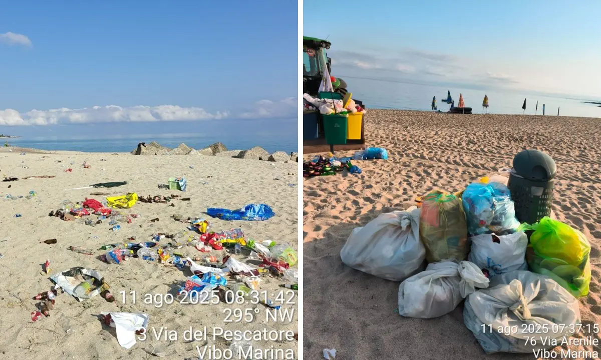 Altro che stelle cadenti, nel Vibonese la notte di San Lorenzo\u00A0lascia sulle spiagge distese infinite di rifiuti\n