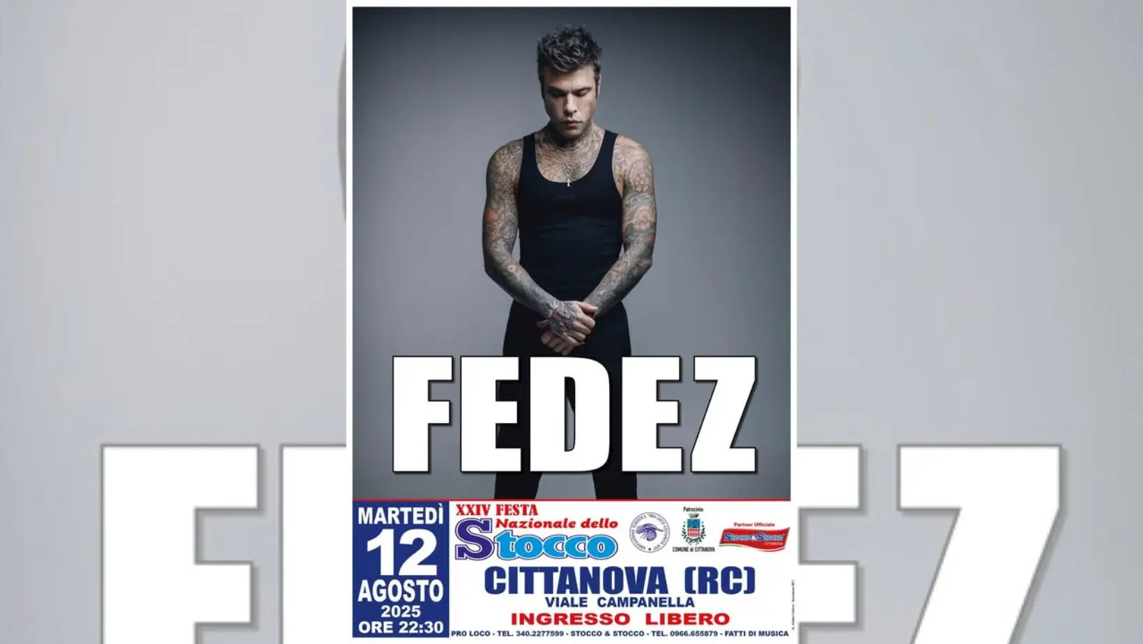 A Cittanova si accendono le luci sulla XXIV Festa nazionale dello stocco: grande attesa per il concerto di Fedez\n
