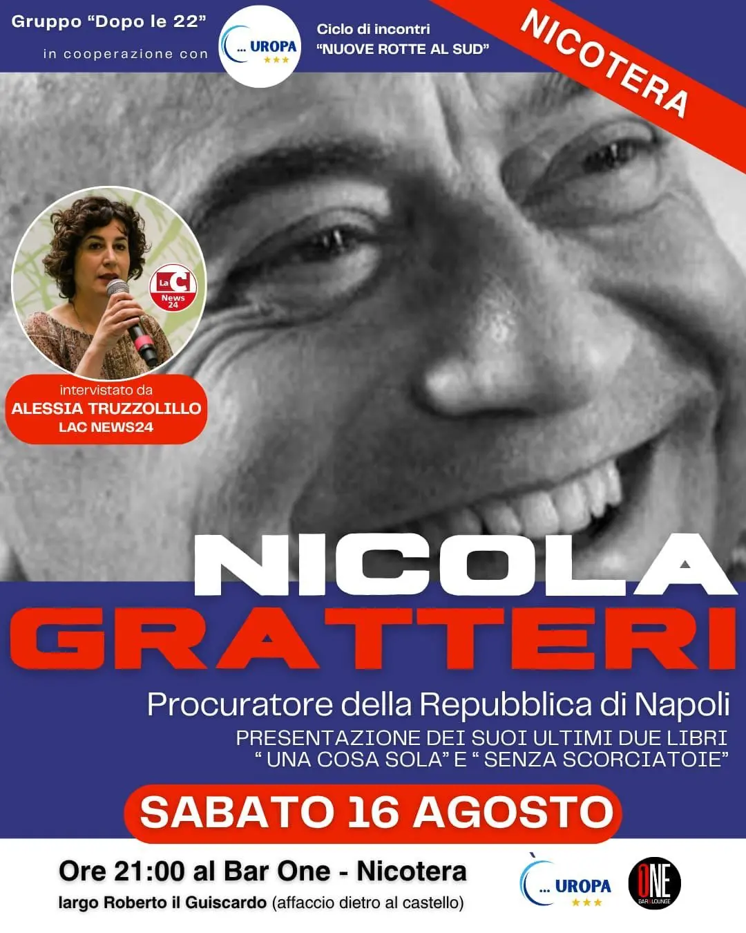 A Nicotera incontro col procuratore Nicola Gratteri: si parlerà di giovani, riscatto, mafie e potere\n