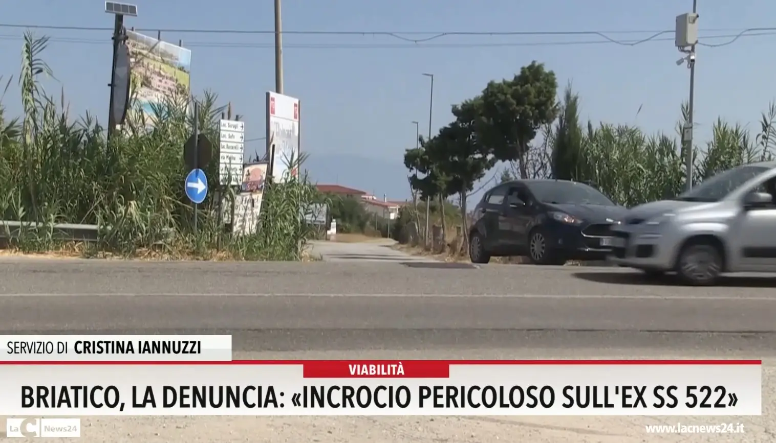 Briatico, la denuncia: «Incrocio pericoloso sull'ex SS 522»